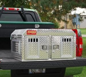 Dog Box 55017 Hunter Series Double Compartment / 36 W x 30 D x 19.75 H / ATV UTV SUV / Standard Vents / Diamond Tread Aluminum / Owens Products