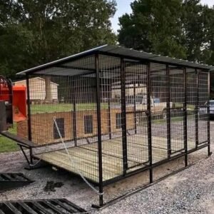 Standard Three-Bay Dog Kennel with Insulated Wooden Dog Houses