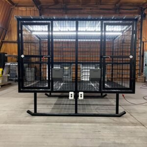 2-Hole Elevated Dog Kennel – 4’ x 6’ Compartments