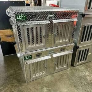 2-Hole Zepp Dog Box with Top Storage — Fully Insulated All-Weather Kennel